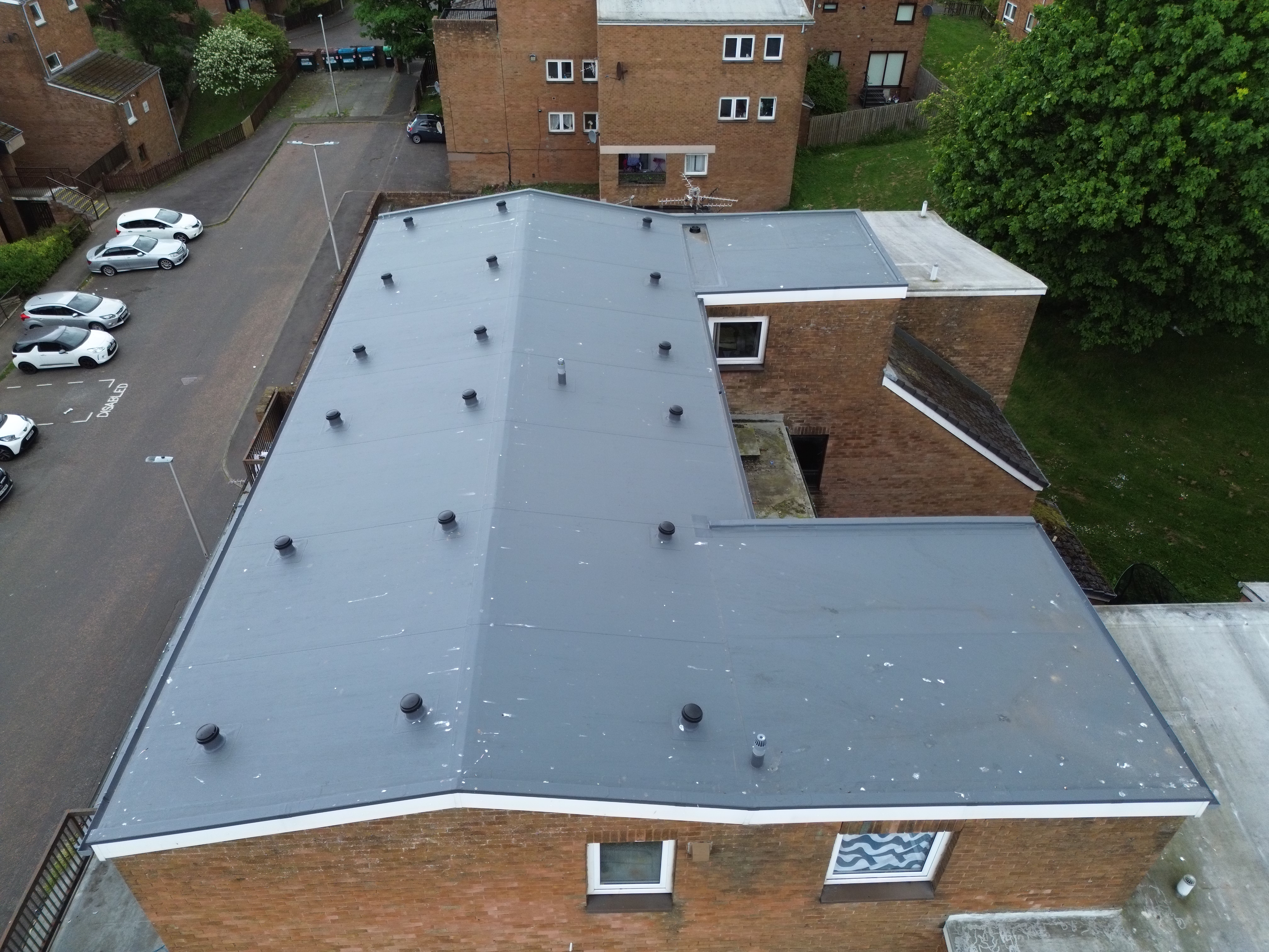 Large flat roofing and roofline job for Dundee City Council
